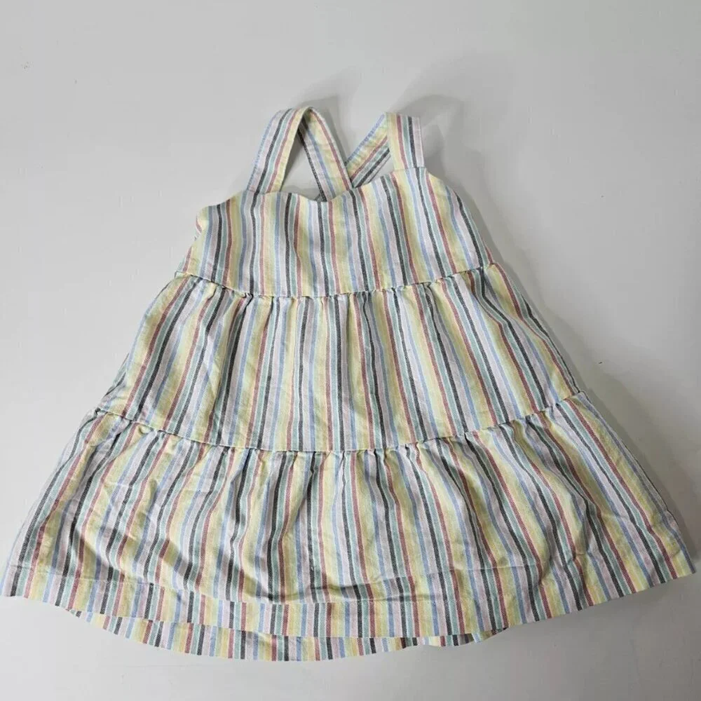 Hanna Andersson Twirl Dress in Oxford Weave Size 18 To 24 100% Cotton